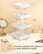Homde 360° Rotating Nail Polish Organizer, 4-Tier Bamboo Display Rack-Homde