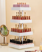 Homde 360° Rotating Nail Polish Organizer, 4-Tier Bamboo Display Rack-Homde