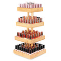Homde 360° Rotating Nail Polish Organizer, 4-Tier Bamboo Display Rack-Homde