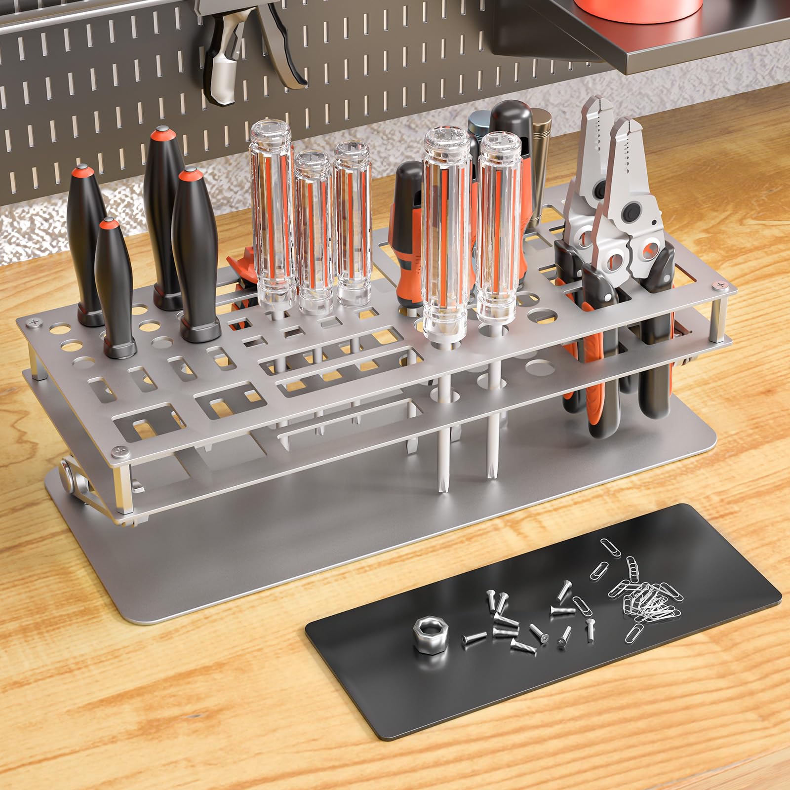 Adjustable Screwdriver Organizer Holder for Desktop Tool Storage-Homde