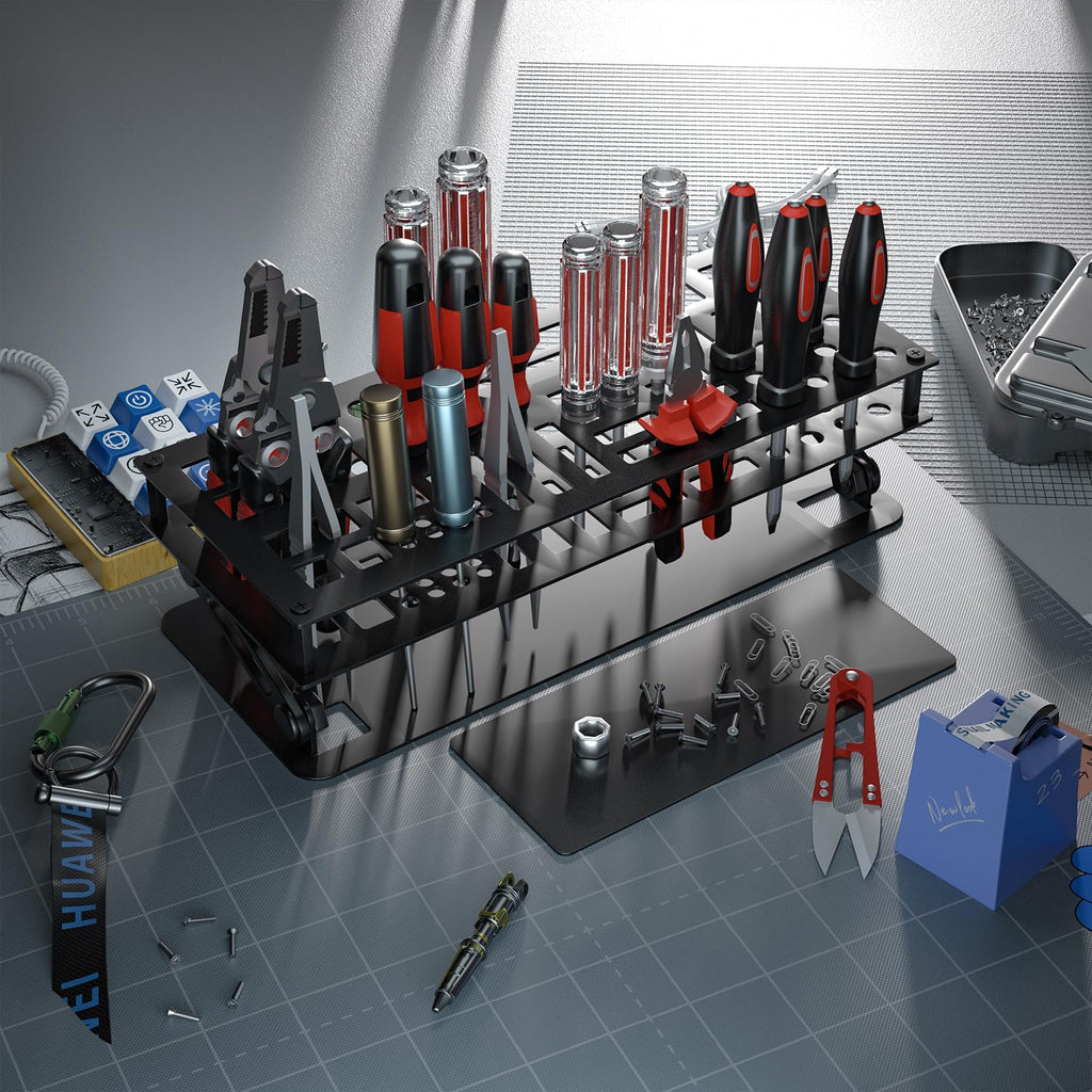 Adjustable Screwdriver Organizer Holder for Desktop Tool Storage-Homde