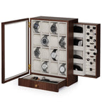 Homde Wooden Watch Box with Glass Window and 2 Drawers-Homde