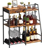 Homde Floor Standing Wine Rack with Glass Holder, Shelf and Fabric Drawer-HS037-UT124-1-Homde