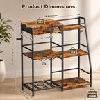 Homde Floor Standing Wine Rack with Glass Holder, Shelf and Fabric Drawer-HS037-UT124-3-Homde