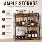 Homde Floor Standing Wine Rack with Glass Holder, Shelf and Fabric Drawer-HS037-UT124-4-Homde