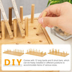 Homde Bamboo Charging Station Organizer with Drawer for Multiple Devices-Natural-12-Homde