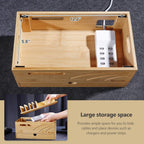 Homde Bamboo Charging Station Organizer with 6 Slots and Drawer-Natural-12-Homde