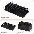 Homde Bamboo Charging Station Organizer with 6 Slots and Drawer-Natural-5-Homde