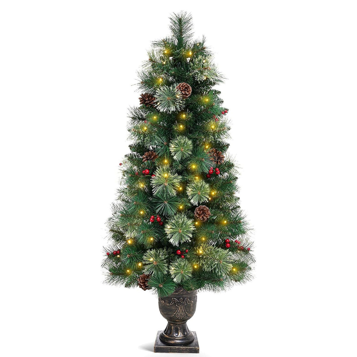 Decoway 4FT Pre-Lit Artificial Christmas Tree for Entrances - 1-Homde