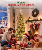 Decoway Pre-Lit Snow Flocked Artificial Christmas Tree with LED Lights-7ft-21-Homde