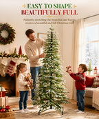 Decoway Pre-Lit Snow Flocked Artificial Christmas Tree with LED Lights-7ft-11-Homde