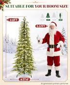 Decoway Pre-Lit Snow Flocked Artificial Christmas Tree with LED Lights-7ft-9-Homde