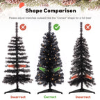 Decoway 4FT Slim Tinsel Pre-Lit Christmas Tree with Warm White LEDs-Homde
