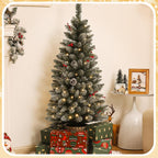 Decoway 4FT Pre-Lit Mini Christmas Tree with Gold Pot Base-Homde