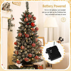 Decoway 4FT Pre-Lit Mini Christmas Tree with Gold Pot Base-Homde