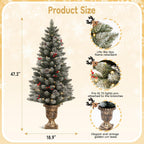 Decoway 4FT Pre-Lit Mini Christmas Tree with Gold Pot Base-Homde
