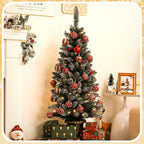 Decoway 4FT Pre-Lit Mini Christmas Tree with Gold Pot Base-Homde