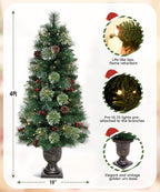 Decoway 4FT Pre-Lit Artificial Christmas Tree for Entrances-Homde