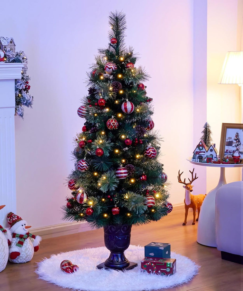 Decoway 4FT Pre-Lit Artificial Christmas Tree for Entrances-Homde