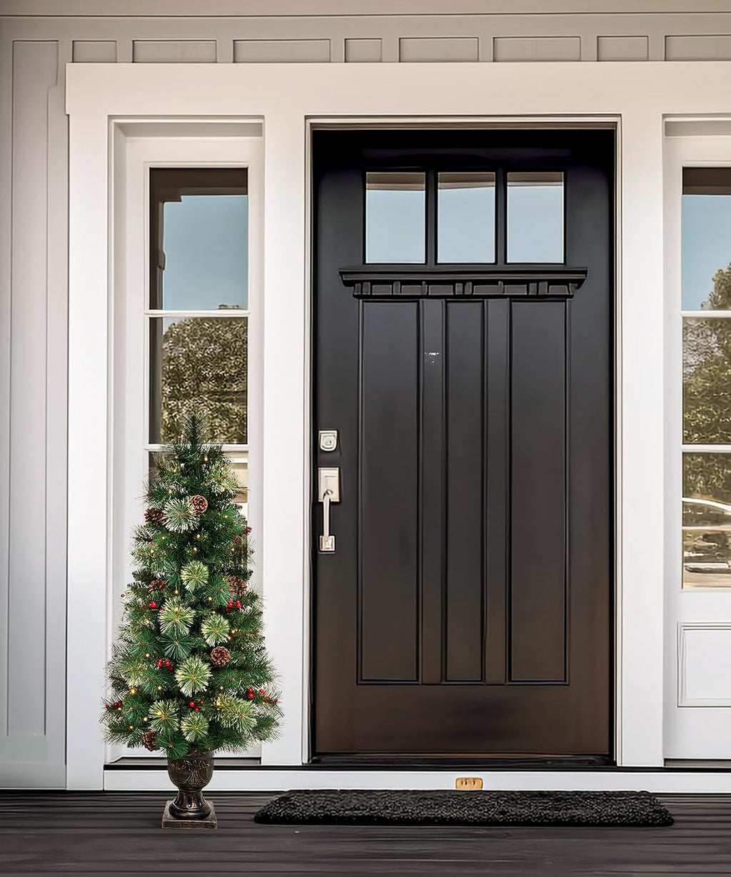 Decoway 4FT Pre-Lit Artificial Christmas Tree for Entrances-Homde
