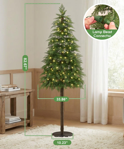 Decoway 7FT Pre-Lit Artificial Christmas Tree with 350 Warm White LED Lights-Homde