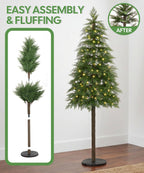 Decoway 7FT Pre-Lit Artificial Christmas Tree with 350 Warm White LED Lights-Homde