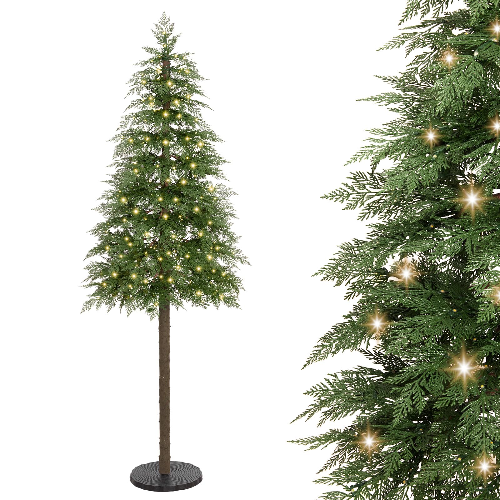 Decoway 7FT Pre-Lit Artificial Christmas Tree with 350 Warm White LED Lights-Homde