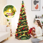 Decoway 6FT Pre-Lit Pop Up Christmas Tree with Warm White Lights-5ft 11in-6-Homde