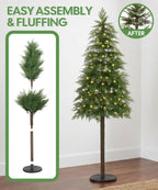 Decoway 7FT Pre-Lit Artificial Christmas Tree with 350 Warm White LED Lights-6ft 11in-5-Homde