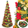 Decoway 6FT Pre-Lit Pop Up Christmas Tree with Warm White Lights-7ft 6in-1-Homde