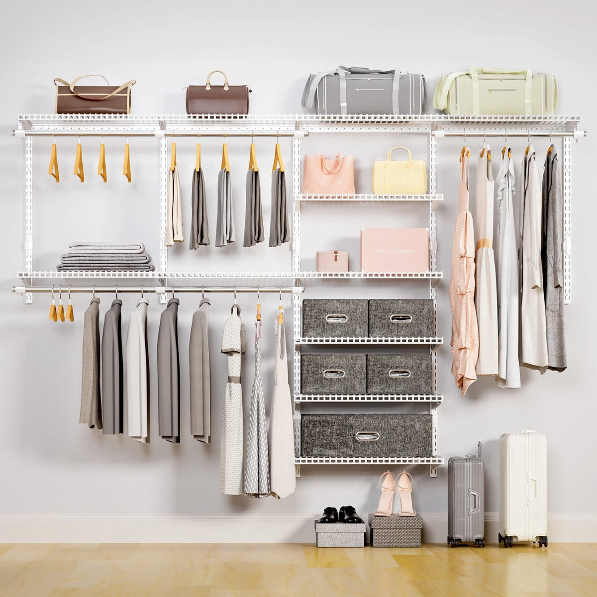 Wall Mounted Wire Closet Organizer System-4.4 FT-27-Homde