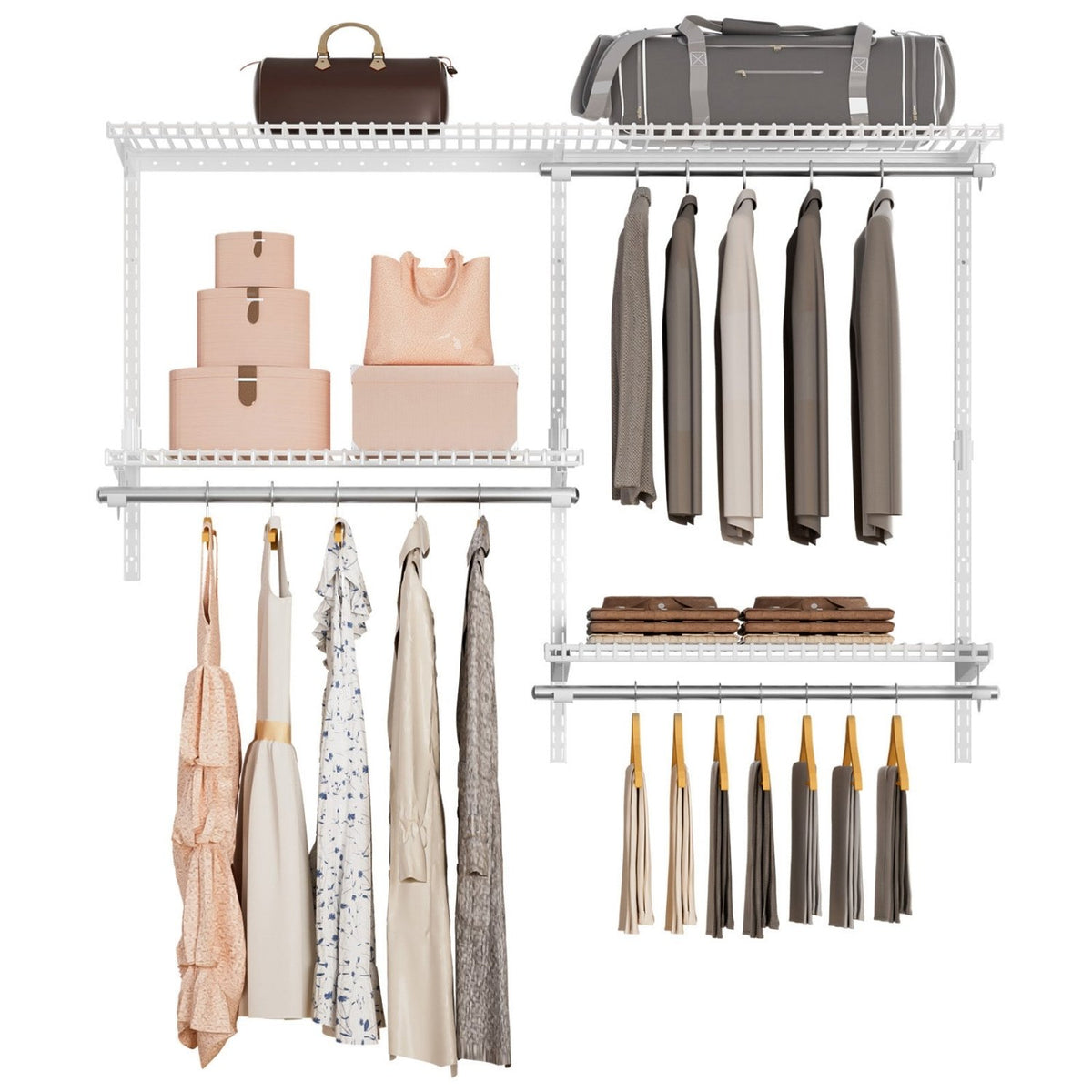 Wall Mounted Wire Closet Organizer System-4.4 FT-1-Homde