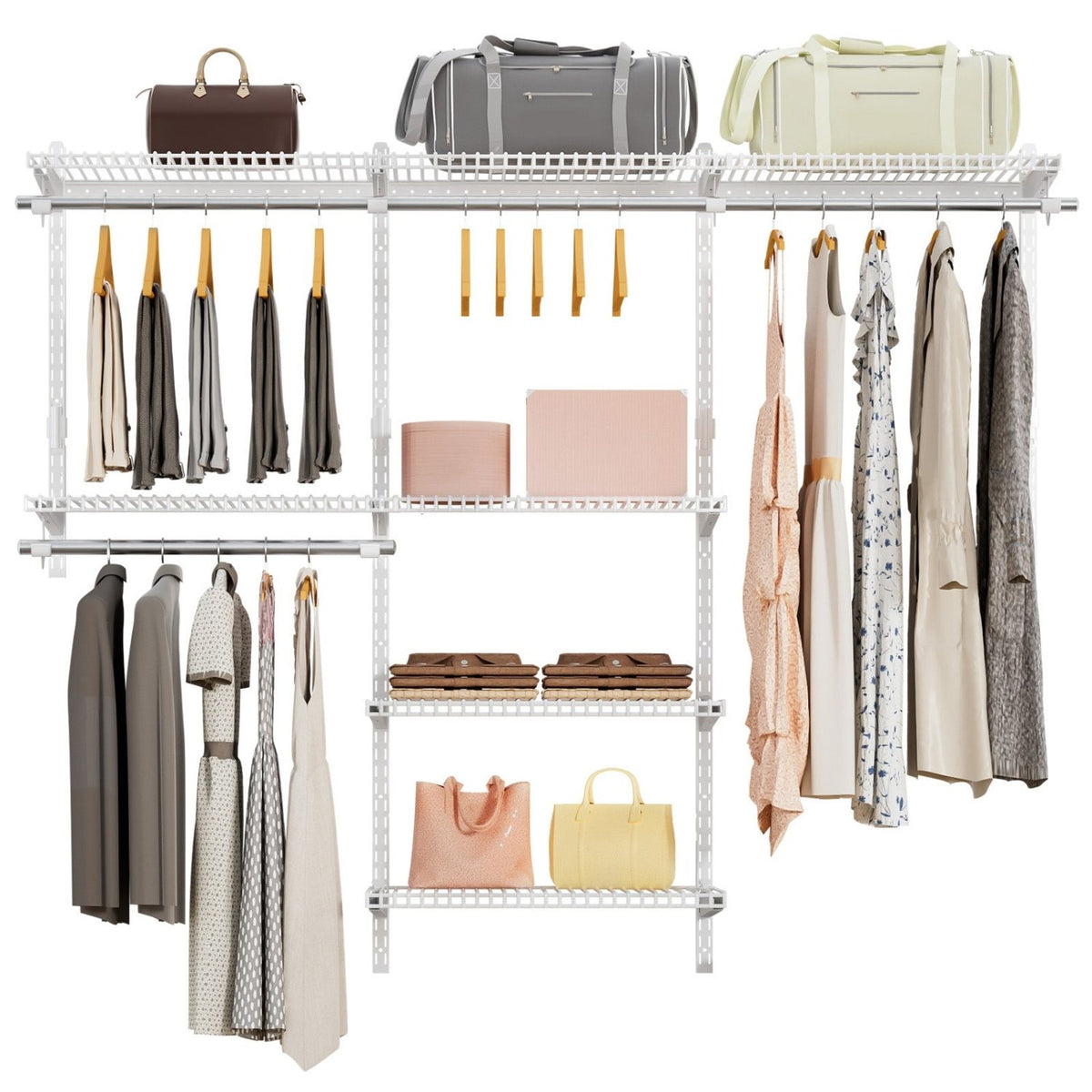 Wall Mounted Wire Closet Organizer System-6.5 FT-36-Homde