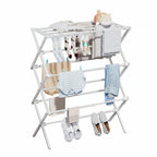Homde Foldable Clothes Drying Rack with Expandable Poles and Sock Clips - 1-Homde