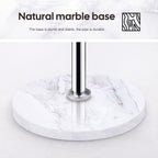 Homde Metal Coat Rack Stand with Natural Marble Base and 8 Hooks-Silver-4-Homde