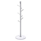 Homde Metal Coat Rack Stand with Natural Marble Base and 8 Hooks-Silver-2-Homde