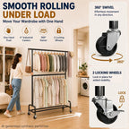 Homde Sturdy Clothes Rack with Shelf, Heavy Duty Garment Rack for Bedroom-8