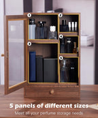 Homde Wooden Cologne Organizer with Drawers and Clear Display Window-M-10-Homde