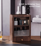 Homde Wooden Cologne Organizer with Drawers and Clear Display Window-M-16-Homde