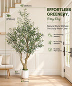 Decoway Artificial Olive Tree with White Planter, Multiple Heights-5ft-18-Homde
