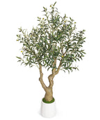 Decoway Artificial Olive Tree with White Planter, Multiple Heights-5ft-4-Homde