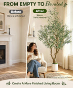 Decoway Artificial Olive Tree with White Planter, Multiple Heights-5ft-13-Homde