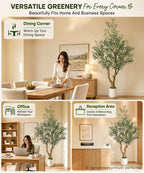 Decoway Artificial Olive Tree with White Planter, Multiple Heights-5ft-15-Homde