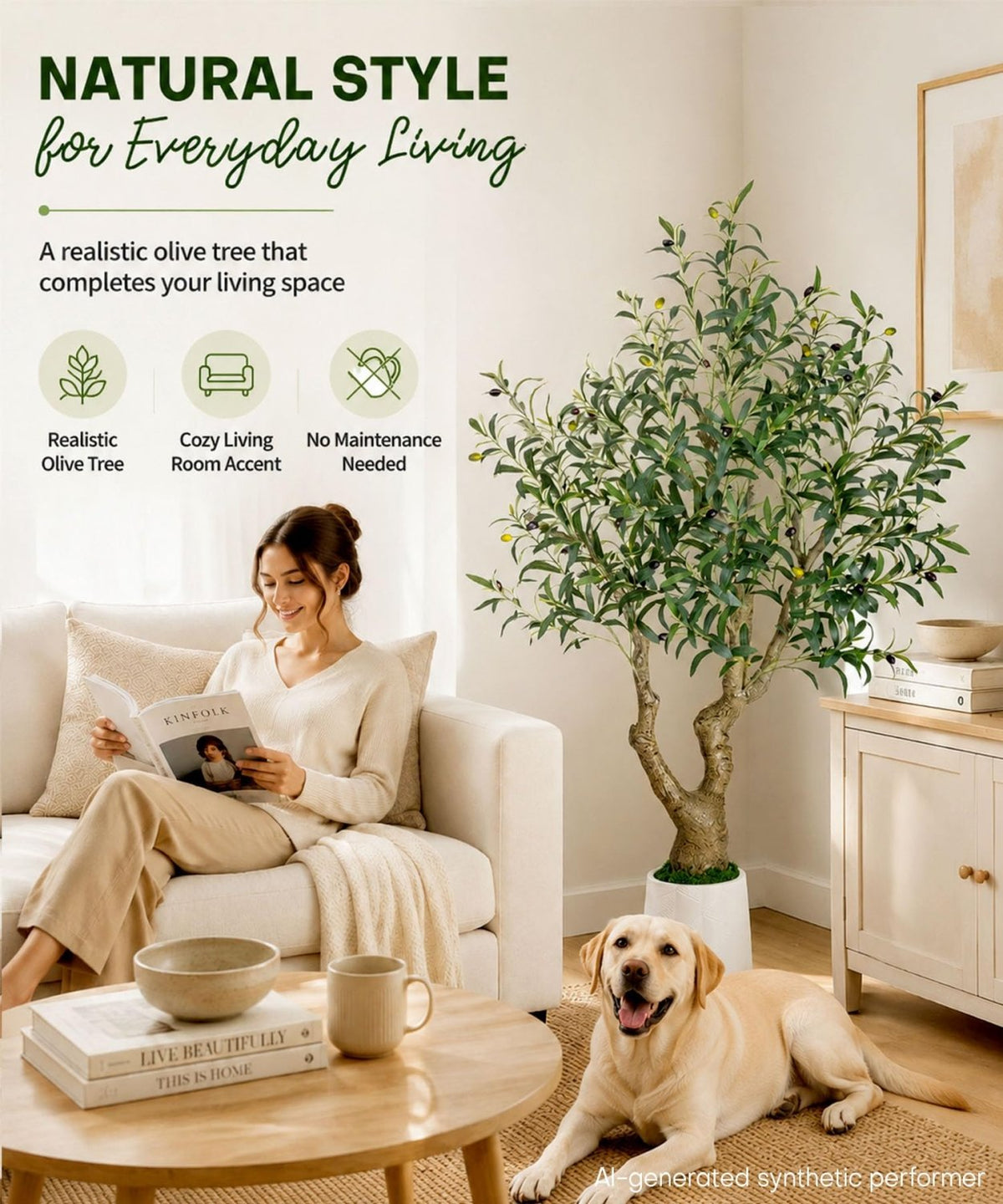 Decoway Artificial Olive Tree with White Planter, Multiple Heights-5ft-30-Homde