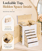 Homde Large Jewelry Box for Women: 6-Layer Organizer with Deep Drawers-Grey Purple-10-Homde