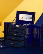 Homde Large Jewelry and Watch Box with Mirror, Lock and 4 Drawers-Homde