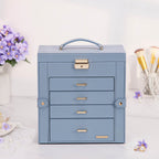 Homde Large Jewelry and Watch Box with Mirror, Lock and 4 Drawers-Homde
