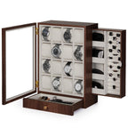 Homde Wooden Watch Box with Glass Window and 2 Drawers-L-2-Homde
