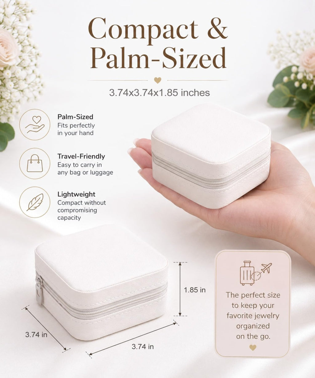 Homde 6-Pack Travel Jewelry Cases for Bridesmaids and Gifts-White-42-Homde