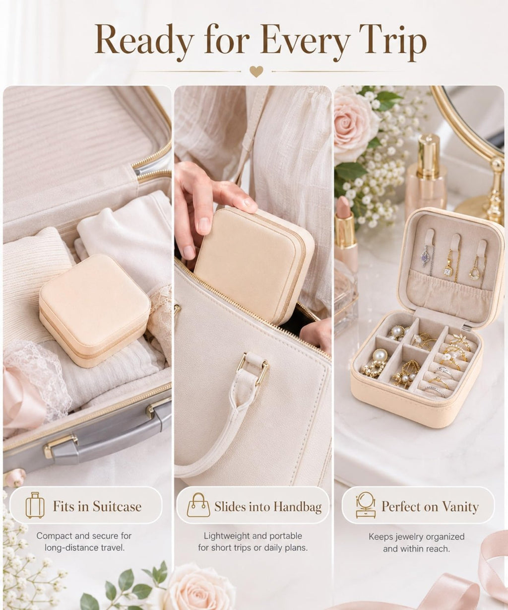 Homde 6-Pack Travel Jewelry Cases for Bridesmaids and Gifts-White-16-Homde